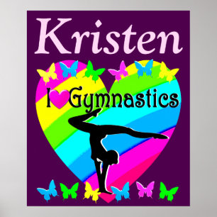 ASSEZ PURPLE GYMNASTICS AIMENT POSTER PERSONNALISÉ