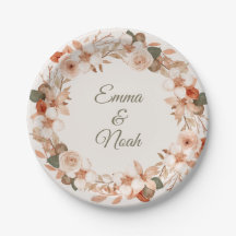 Assiette à dîner ronde fleur aquarelle