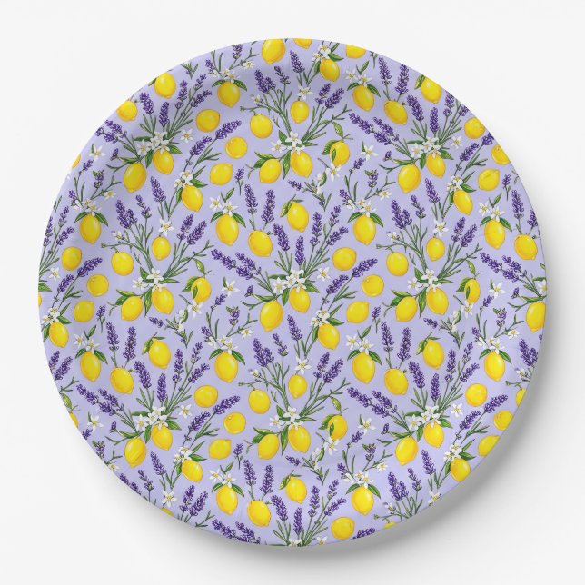 Assiette à motif lavande et citron (Devant)