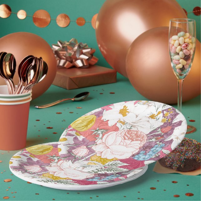 assiette avec floraison (Multi)