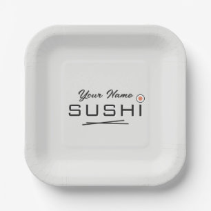 Assiette carrée pour rouleaux de sushi pour fête o