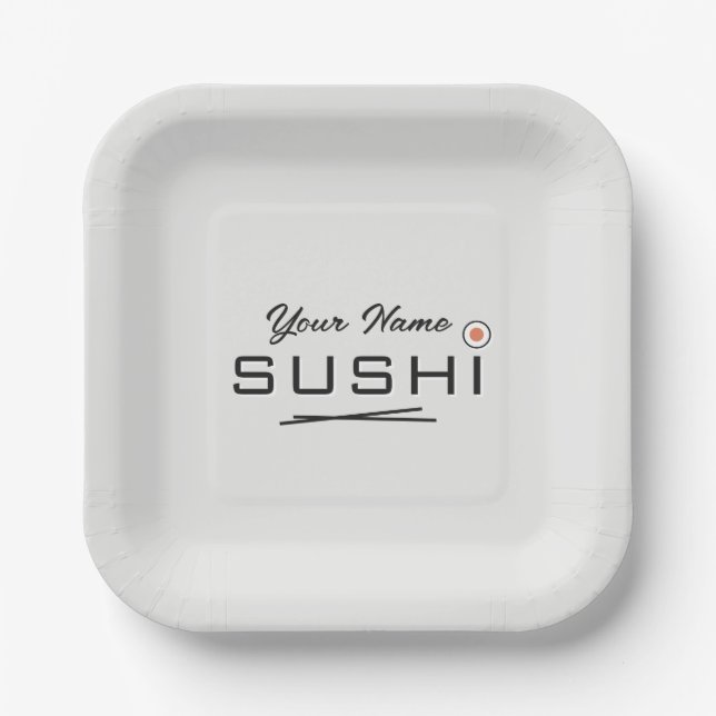Assiette carrée pour rouleaux de sushi pour fête o (Recto)
