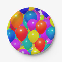 Assiette d'anniversaire avec motif de ballon