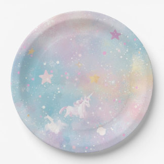 Assiette d'anniversaire licorne