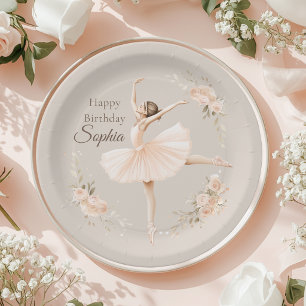 Assiette d'anniversaire personnalisée de ballerine