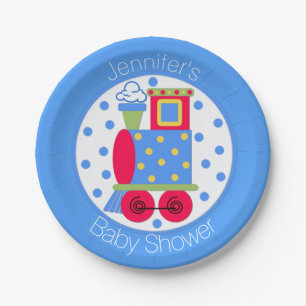 Assiette de Baby Shower Train Choo Choo