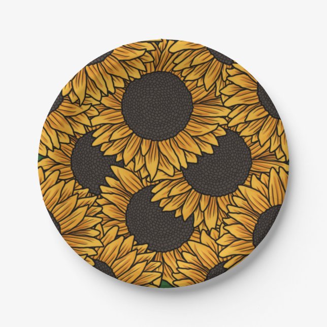 Assiette de champ de tournesols (Devant)