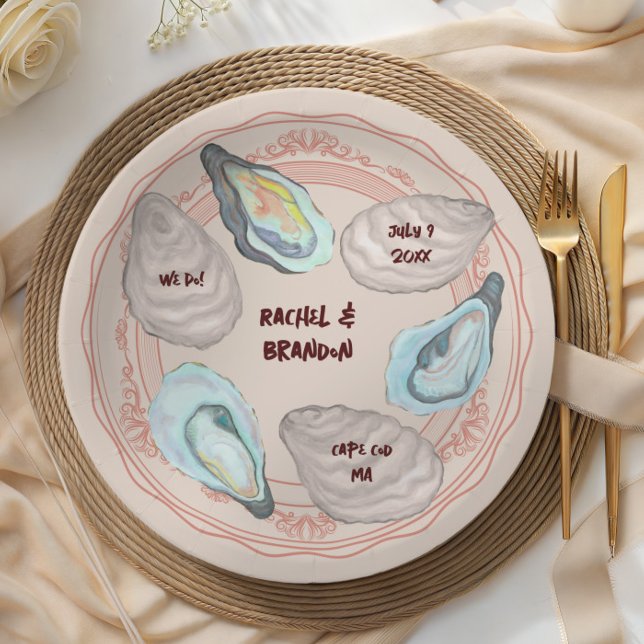 Assiette de cuissage d'huîtres adorable, mariage c (Créateur téléchargé)
