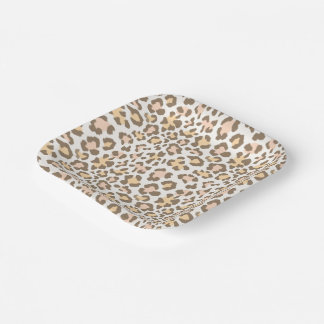 Assiette de fête à motif léopard guépard