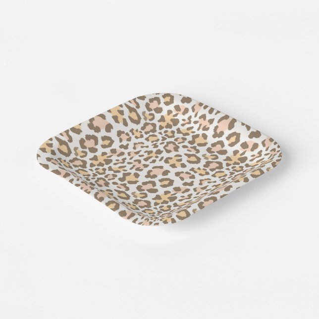 Assiette de fête à motif léopard guépard (Angulaire)