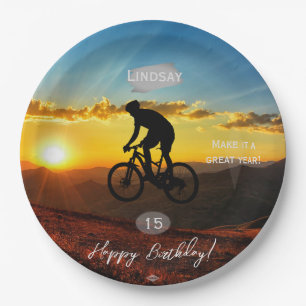 Assiette de fête d'anniversaire de cycliste HAMbyW