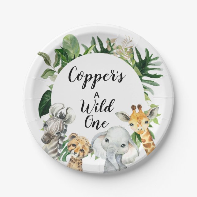 Assiette de fête d'anniversaire des animaux de Saf (Devant)