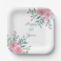 Assiette de fête d'anniversaire moderne et colorée