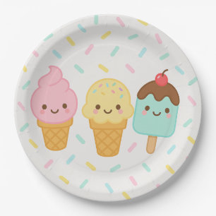 Assiette de fête de glace mignonne Kawaii