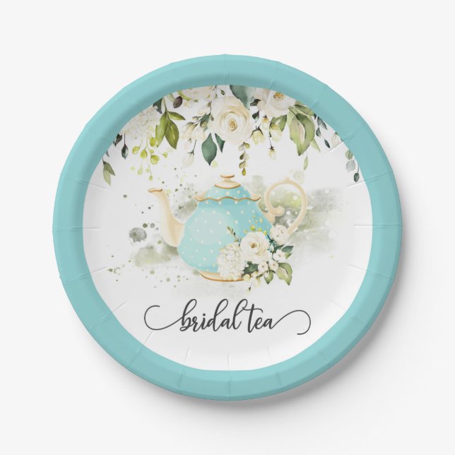 Assiette de fête de thé de mariage - WC bleu (Devant)