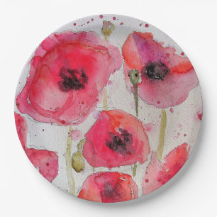 Assiette de fête en papier à motif floral de coque
