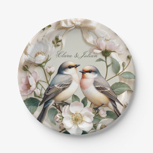 Assiette de fête florale LoveBird (Devant)