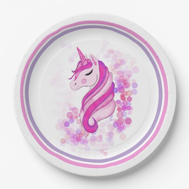 Assiette de fête Licorne (Devant)