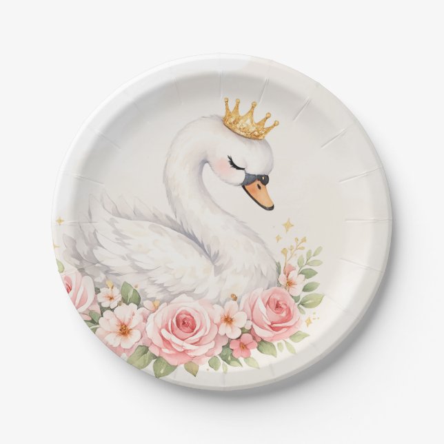 Assiette de fête One Sweet Swan (Devant)