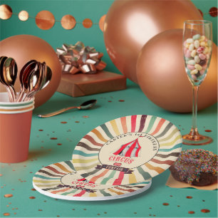 Assiette de fête personnalisée Cirque Vintage Colo