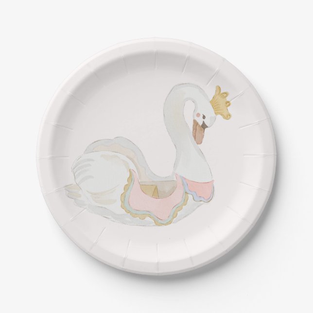 Assiette de fête pour bébé cygne fantaisiste (Devant)