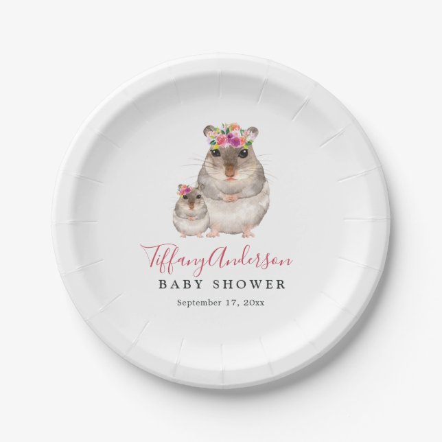 Assiette de fête pour bébé Souris Maman et Bébé Do (Devant)