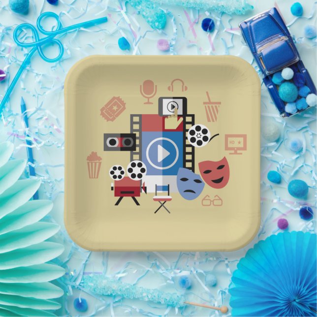 Assiette de fête pour soirée cinéma (Fête)