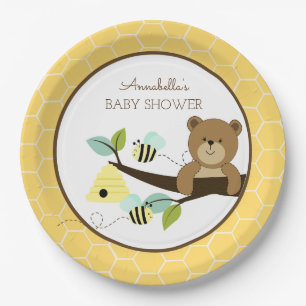 Assiette de fête prénatale Honey Bear et Bumble Be