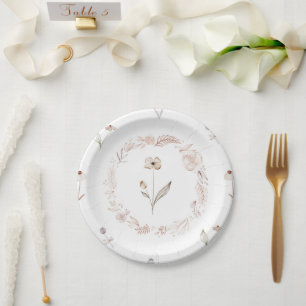 Assiette de jardin fleuri bohème fleur sauvage élé