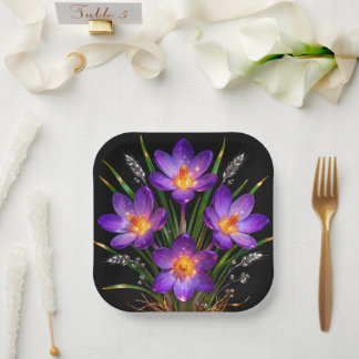Assiette de mariage Crocus Violet