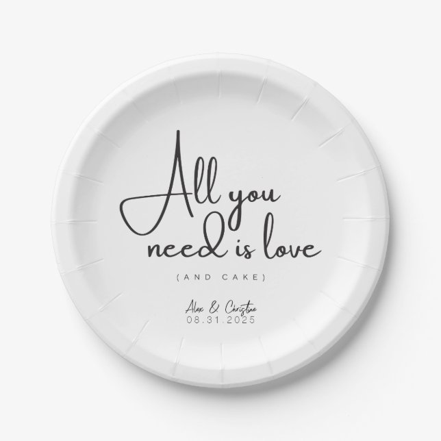 Assiette de mariage "Tout ce dont vous avez besoin (Devant)