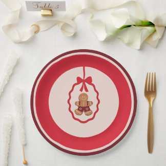 Assiette de Noël en pain d'épices rouge