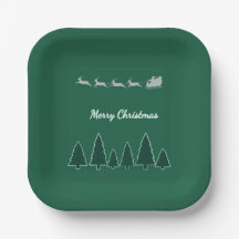 Assiette de Noël Traîneau Evergreen Glow