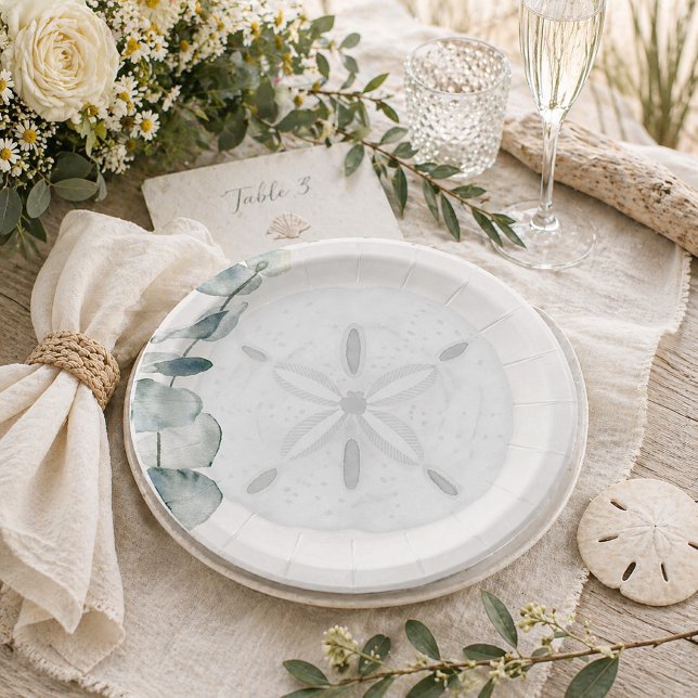 Assiette de papier mariage Eucalyptus et Dollar de (Créateur téléchargé)