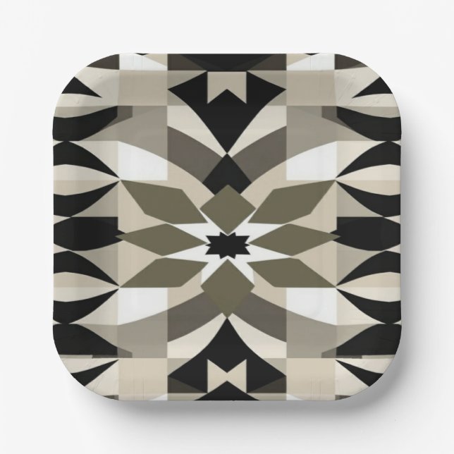 Assiette Décorative Géométrique Moderne | Terre Ne (Recto)