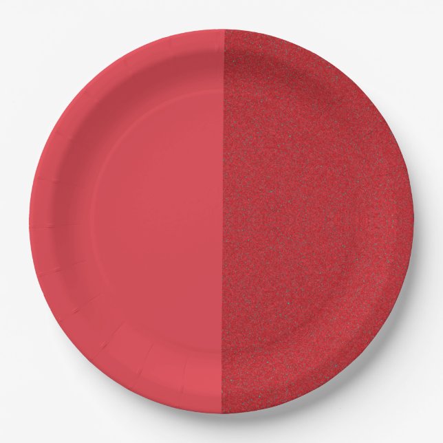 Assiette d'événement Rouge Tomate Two-Tone – Perso (Devant)