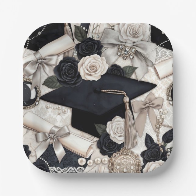 Assiette élégante de fête de remise de diplômes no (Recto)