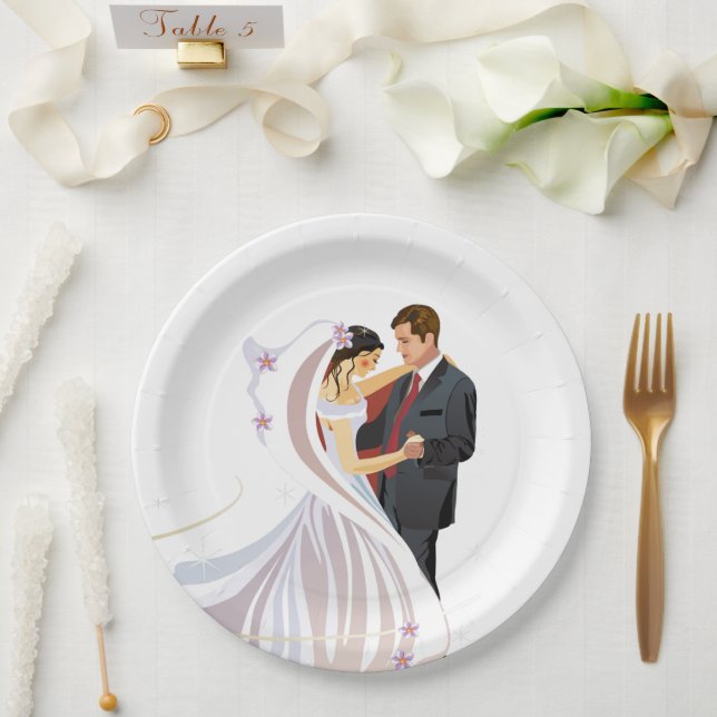 Assiette en carton (Mariage)