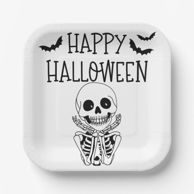 Assiette en carton Happy Halloween (Recto)