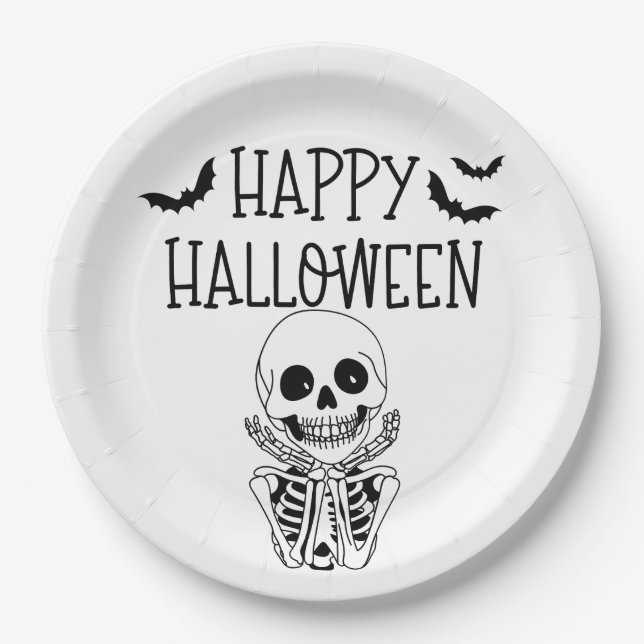 Assiette en carton Happy Halloween (Devant)