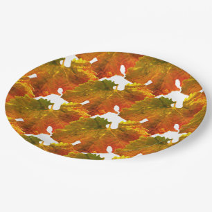 Assiette en carton - Mosaïque de feuille de vigne