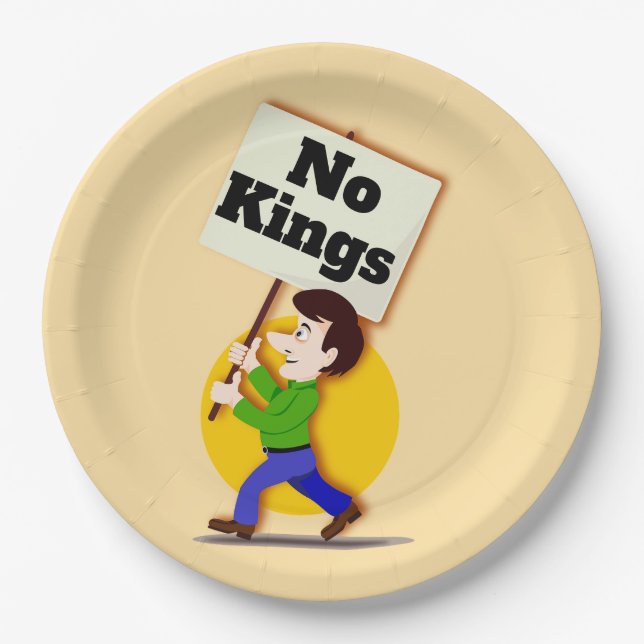Assiette en carton No Kings (Devant)