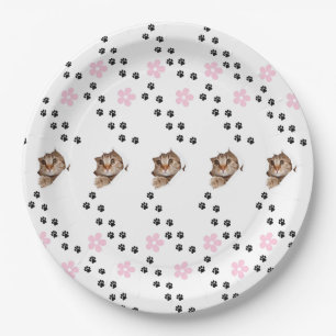 Assiette en carton petit chaton