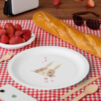 Assiette en carton petit lapin