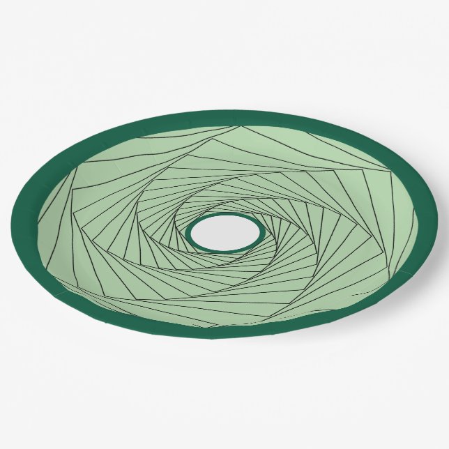 Assiette en carton - Spirale d'illusion d'optique  (Angle)