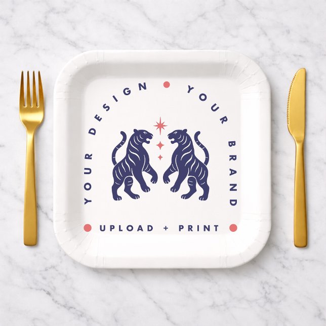 Assiette en papier 7" personnalisée | Plaques carr (Upload your artwork and turn these paper plates into custom party or event tableware)