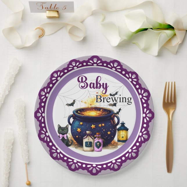 Assiette en papier A Baby's Brewing (Mariage)