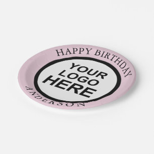 Assiette en papier à logo personnalisé Joyeux Anni