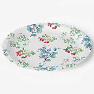 Assiette en papier à motif floral