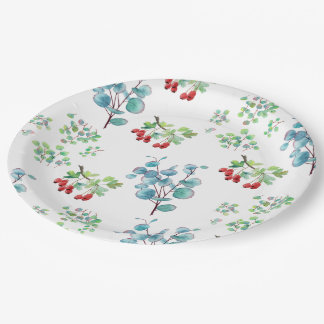 Assiette en papier à motif floral